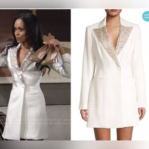 Ace Sequin Lapel Tuxedo Dress